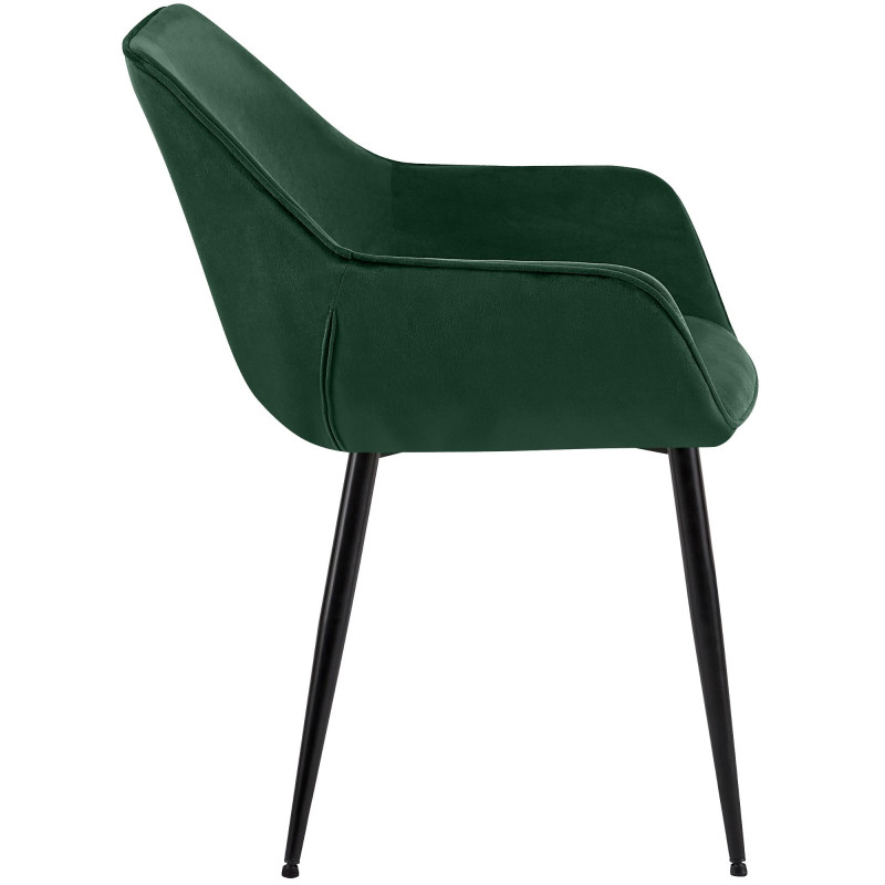 Chaise de salle à manger Luena en velours vert