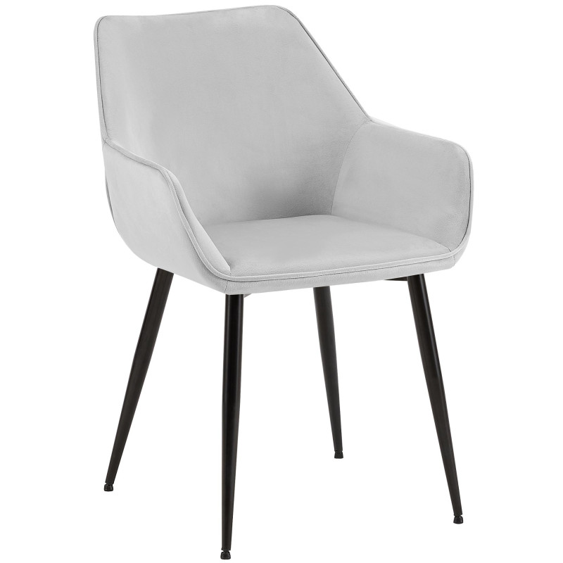 Chaise de salle à manger Luena en velours gris clair