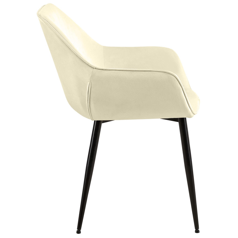 Chaise de salle à manger Luena velours crème