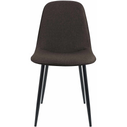 Lot de 4 chaises de salle à manger Maryam en tissu marron