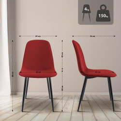 Lot de 4 chaises de salle à...