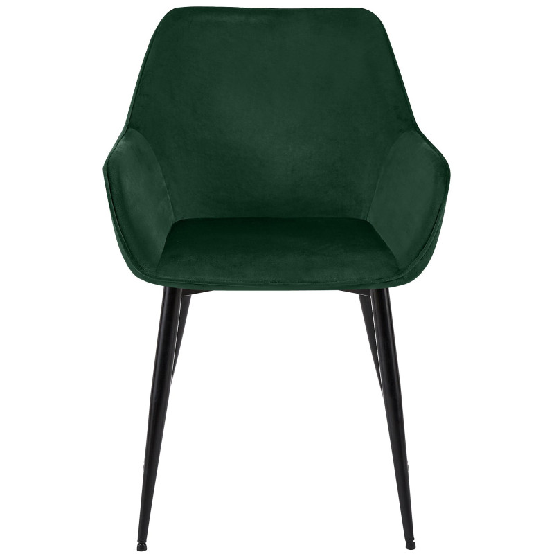 Lot de 2 chaises de salle à manger Luena velours vert