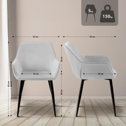 Lot de 2 chaises de salle à...