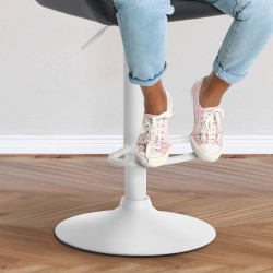 Tabouret de bar Braga en velours blanc noir