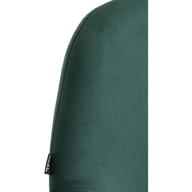 Taburete de cocina Braga en terciopelo Verde oscuro,Blanco