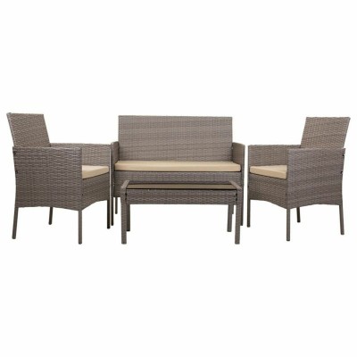 Ensemble Table avec 2 Sièges Alexandra House Living Gris 4 Pièces