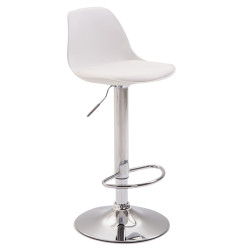 Tabouret de bar Kiel en similicuir blanc