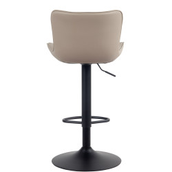 Tabouret de bar Emma simili cuir crème