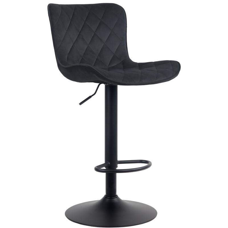 Tabouret de bar en velours Emma noir