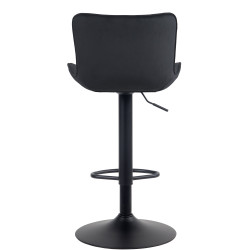 Tabouret de bar en velours Emma noir
