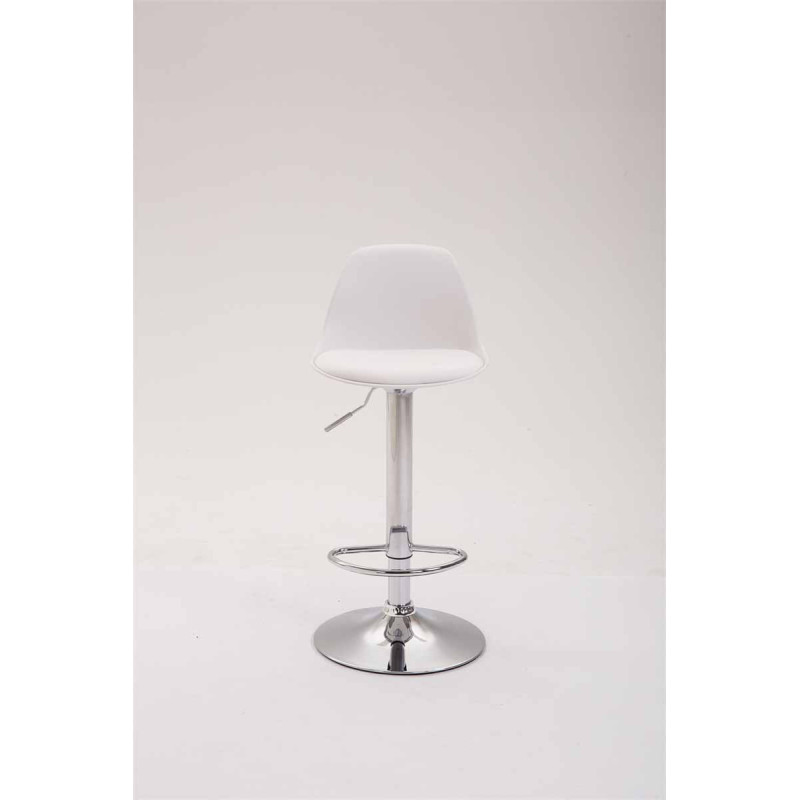 Tabouret de bar Kiel en cuir artificiel blanc