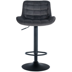 Tabouret de bar en velours Tover gris foncé