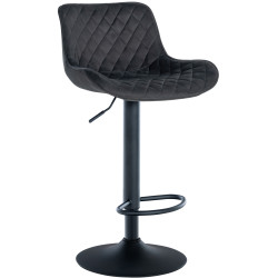 Tabouret de bar Minosa velours noir
