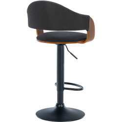 Tabouret de bar Nilse en tissu noir