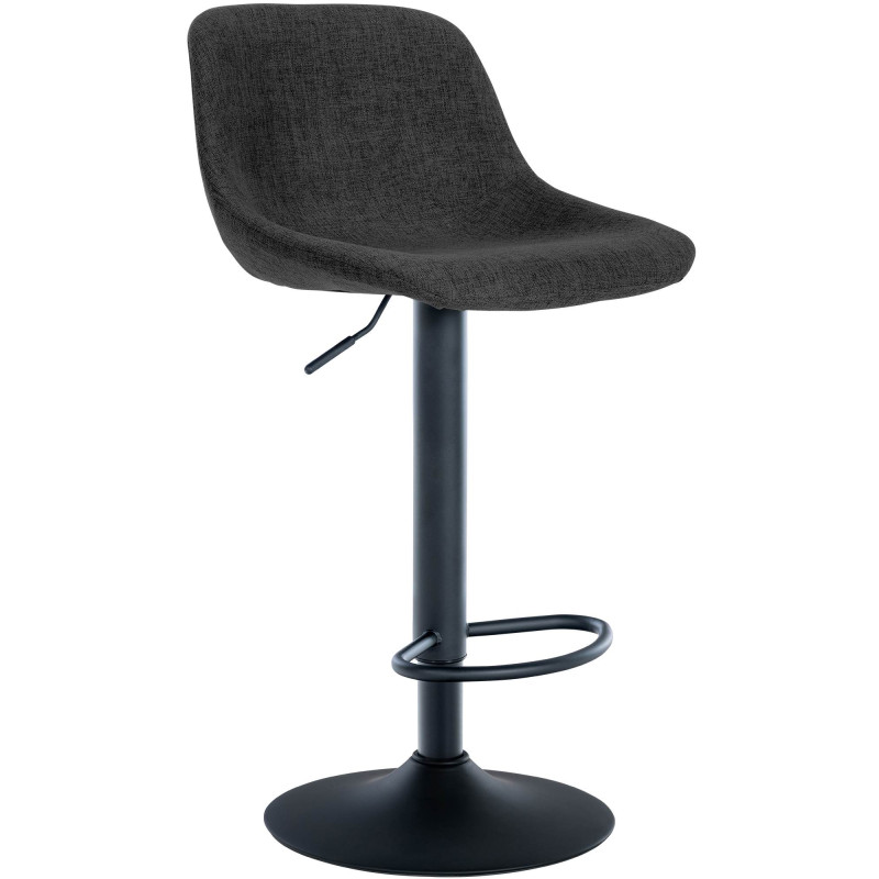 Tabouret de bar Loft en tissu noir
