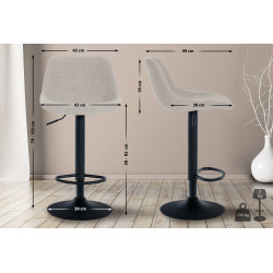 Tabouret de bar Loft tissu crème