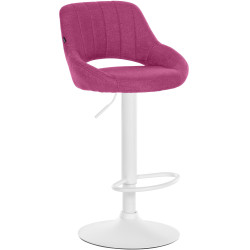 Tabouret de bar Milet tissu blanc violet