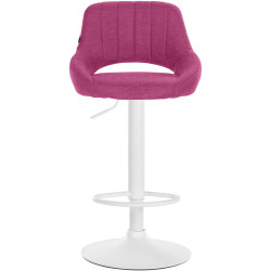 Tabouret de bar Milet, tissu blanc violet