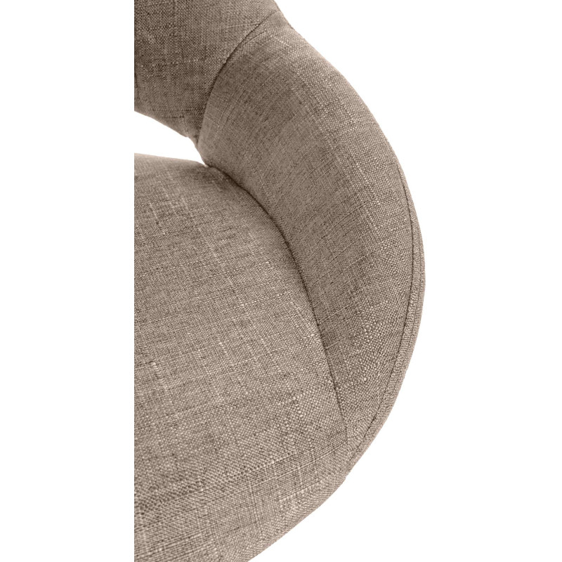 Taburete de bar Milet en tela con base metбlica Gris topo,Blanco