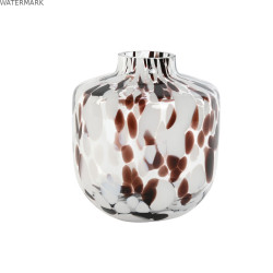 Vase Home ESPRIT Blanc Marron Verre Moderne 15 x 15 x 17 cm