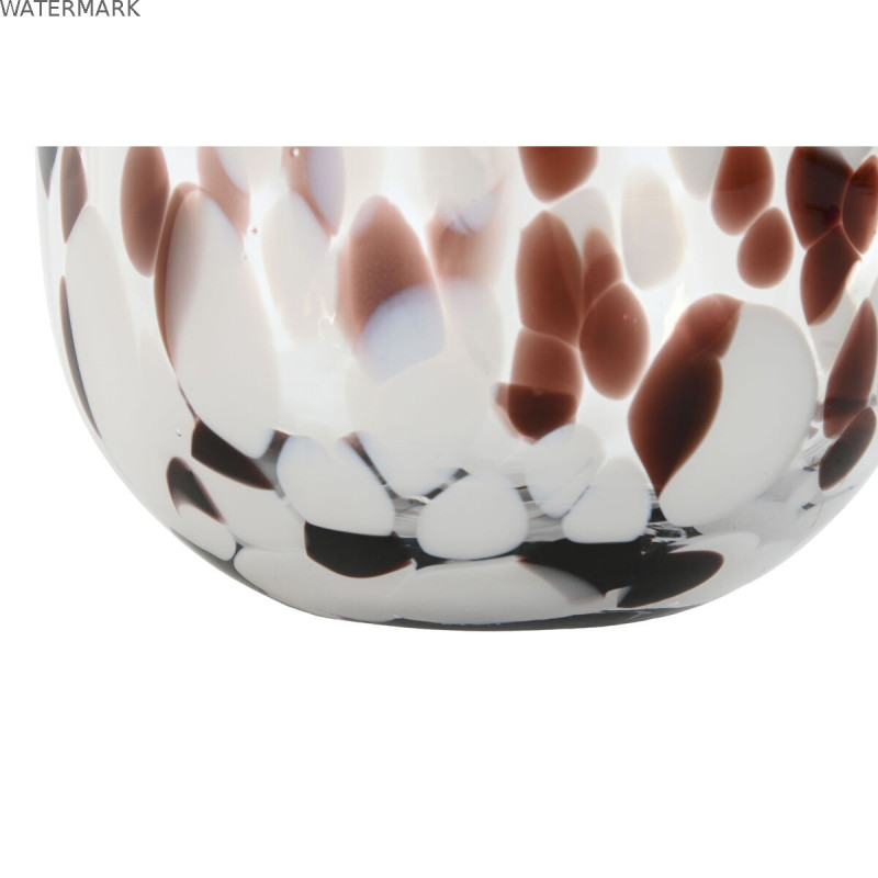 Vase Home ESPRIT Blanc Marron Verre Moderne 15 x 15 x 17 cm
