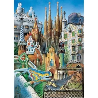 Puzzle 1000 pieces COLLAGE GAUDI - EDUCA - Architecture et monument - Espagne