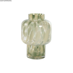 Vase Home ESPRIT Vert Crème Verre Moderne 15 X 15 X 21,5 cm