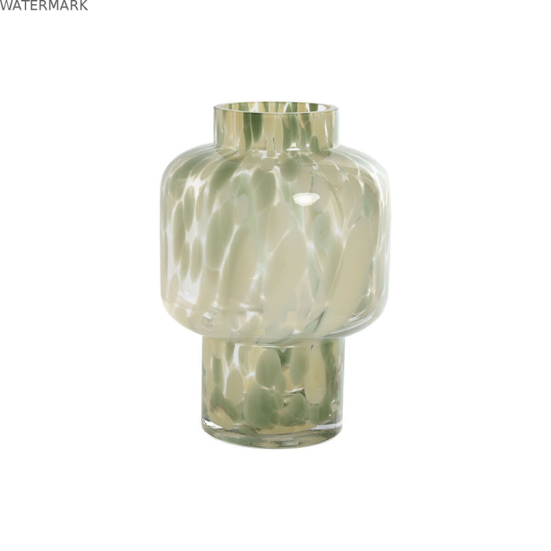 Vase Home ESPRIT Vert Crème Verre Moderne 15 X 15 X 21,5 cm