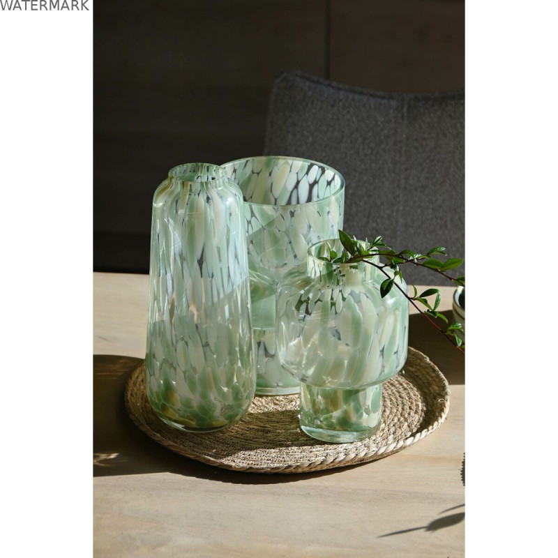 Vase Home ESPRIT Vert Crème Verre Moderne 15 X 15 X 21,5 cm