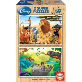 Puzzle en bois Disney - Educa - Animaux - 50 pieces - Pour enfants des la naissance