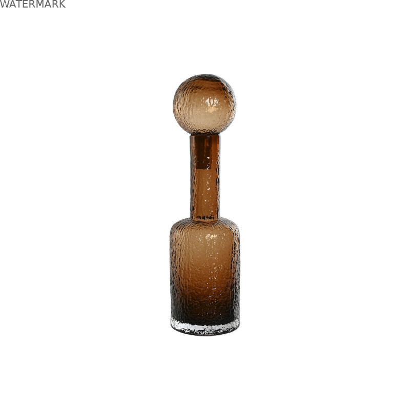 Vase Home ESPRIT Marron Verre Moderne 12,5 X 12,5 X 43,5 cm
