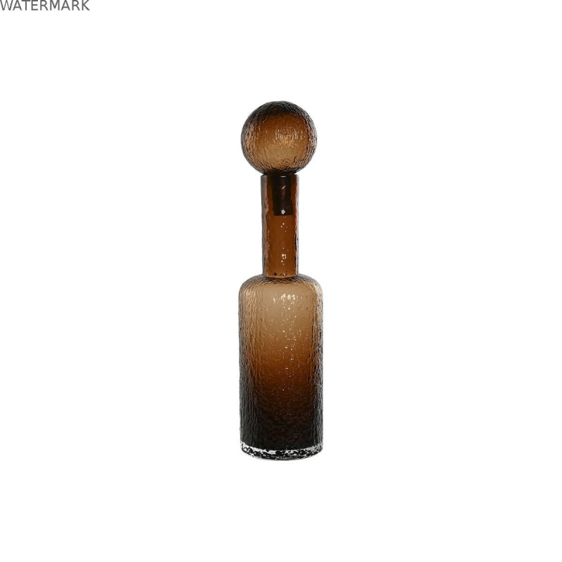 Vase Home ESPRIT Marron Verre Moderne 12,5 X 12,5 X 50,5 cm Vase Home ESPRIT Marron Verre Moderne 12,5 X 12,5 X 50,5 cm