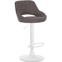Tabouret de bar Milet tissu blanc gris foncé