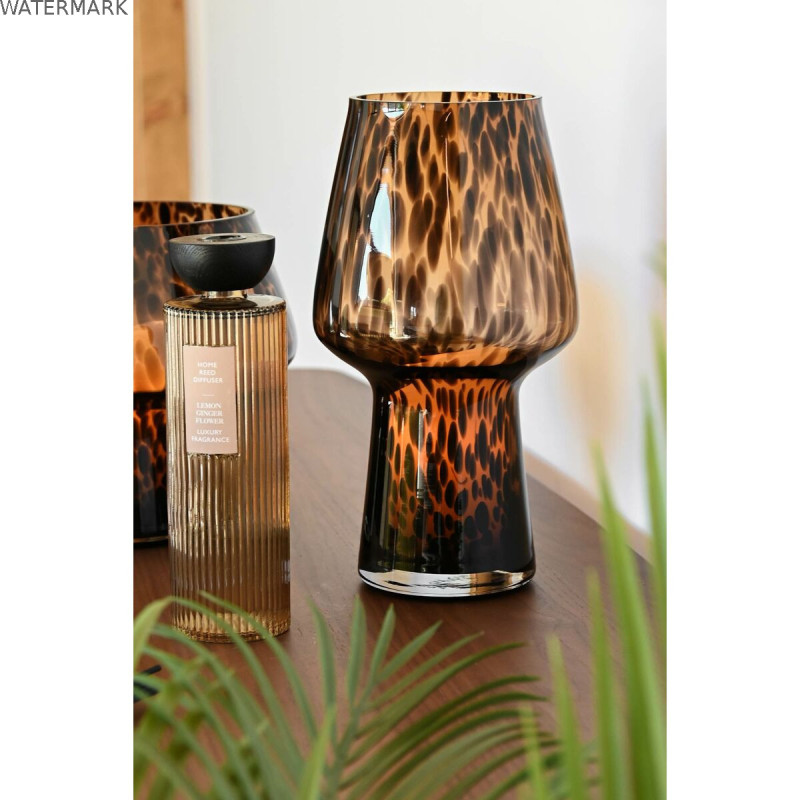 Vase Home ESPRIT Marron Noir Verre Moderne 16,5 x 16,5 x 29 cm