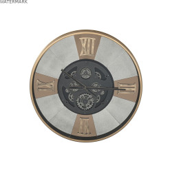 Horloge Murale Home ESPRIT Noir Doré Métal Verre Vintage 80 x 9,5 x 80 cm