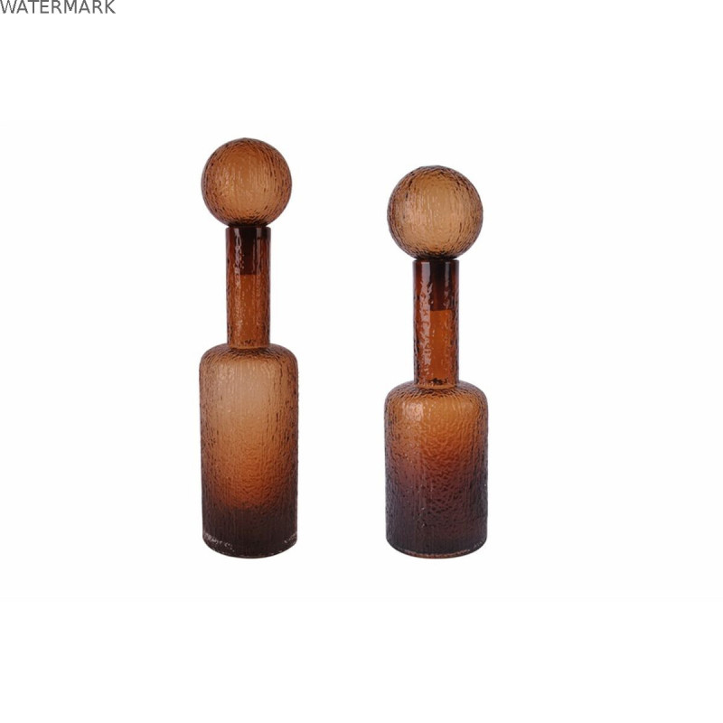 Vase Home ESPRIT Marron Verre Moderne 12,5 X 12,5 X 50,5 cm