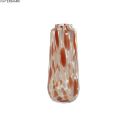 Vase Home ESPRIT Crème Terre cuite Verre Moderne 12,5 x 12,5 x 30 cm
