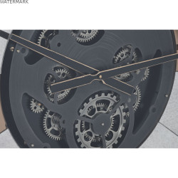Horloge Murale Home ESPRIT Noir Doré Métal Verre Vintage 80 x 9,5 x 80 cm