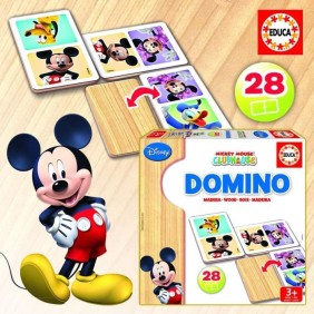 Jeu de domino en bois Mickey - EDUCA - Domino bois Mickey - Mixte - Enfant - Multicolore