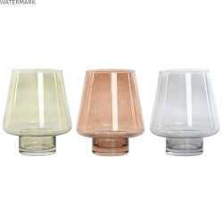 Vase Home ESPRIT Bleu Vert Ambre Verre Moderne 14,5 x 14,5 x 18 cm (3 Unités)