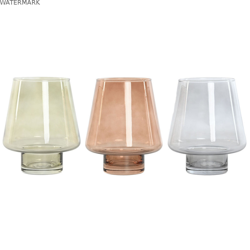 Vase Home ESPRIT Bleu Vert Ambre Verre Moderne 14,5 x 14,5 x 18 cm (3 Unités) Vase Home ESPRIT Bleu Vert Ambre Verre Moderne 14,5 x 14,5 x 18 cm (3 Unités)