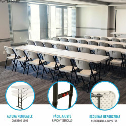 Table Piable Lifetime Blanc Rectangulaire Acier Plastique 183 x 76 cm