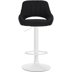 Tabouret de bar Milet tissu blanc noir