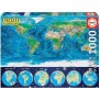 Puzzle Mappemonde Neon 1000 pcs - EDUCA - Voyage et cartes - Adulte - 12 ans