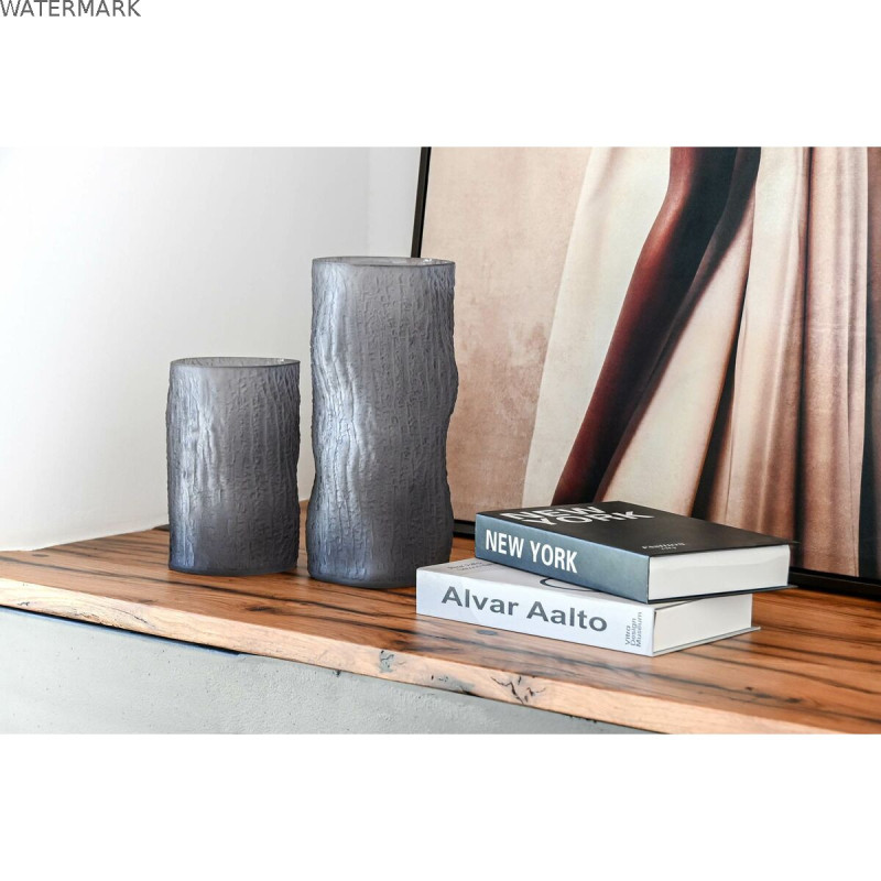 Vase Home ESPRIT Gris Verre Moderne 13 x 13 x 21 cm