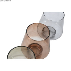 Vase Home ESPRIT Bleu Vert Ambre Verre Moderne 14,5 x 14,5 x 18 cm (3 Unités)