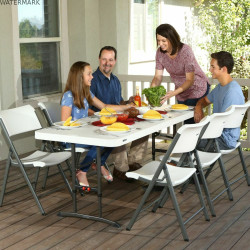 Table Piable Lifetime Blanc Rectangulaire Acier Plastique 183 x 76 cm