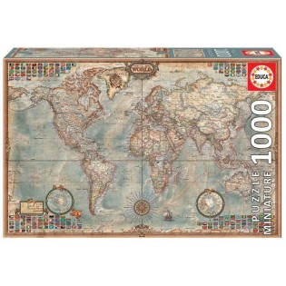 Puzzle Le Monde 1000 pieces - EDUCA - Voyage et cartes - Adulte - 12 ans