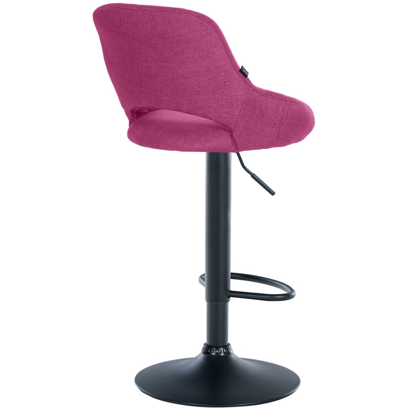 Tabouret de bar Milet, tissu noir violet