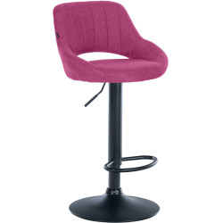 Tabouret de bar Milet, tissu noir violet